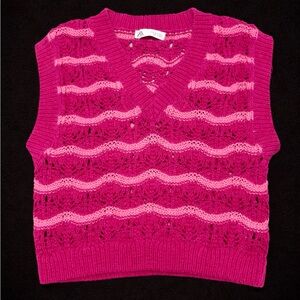 Zara pink wavy knit vest
